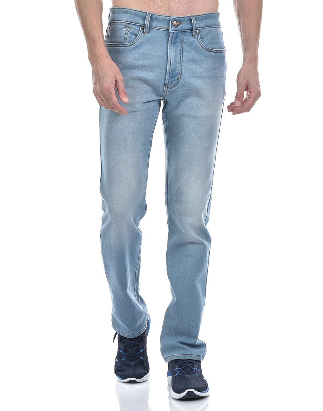 Numero Uno Men Solid Light Blue Jeans